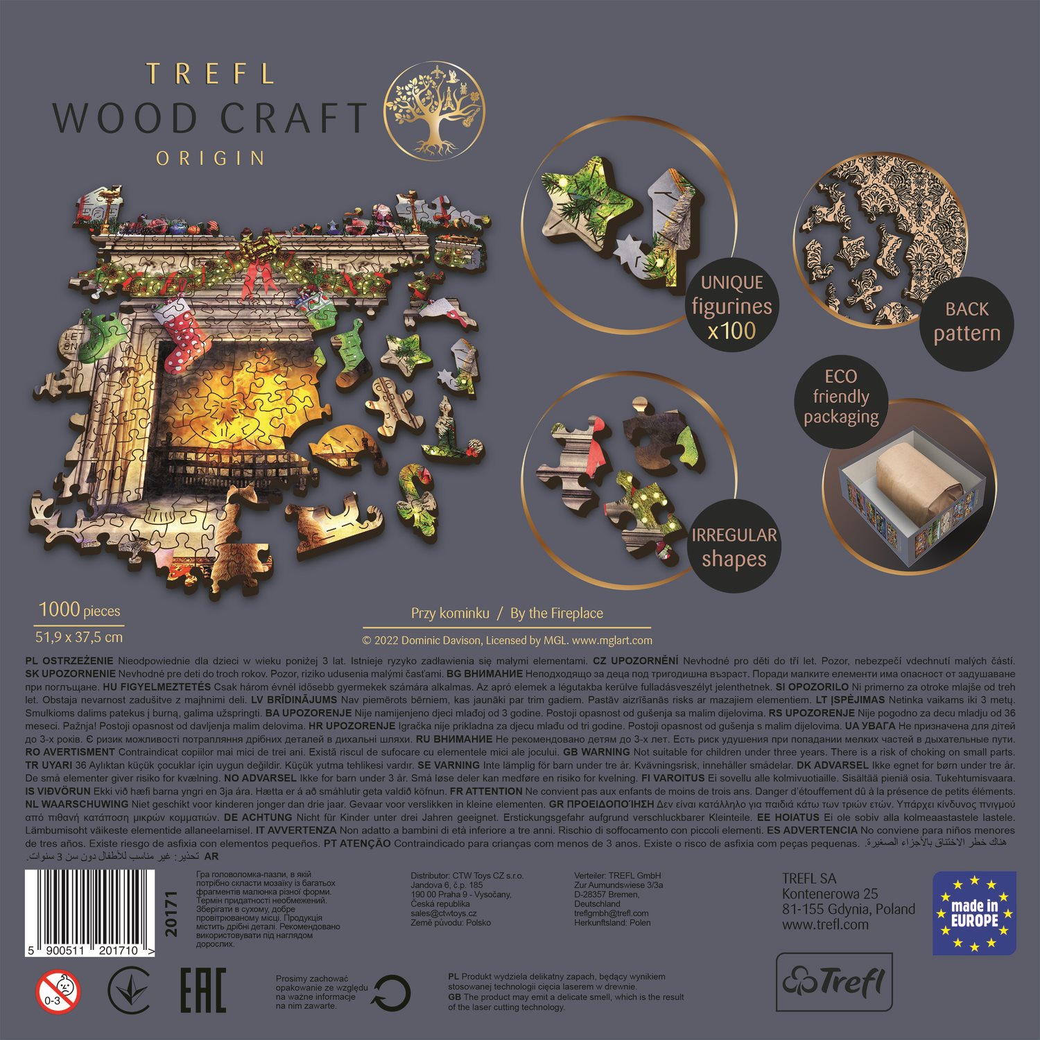TREFL Wood Craft Origin puzzle U krbu 1000 dílků