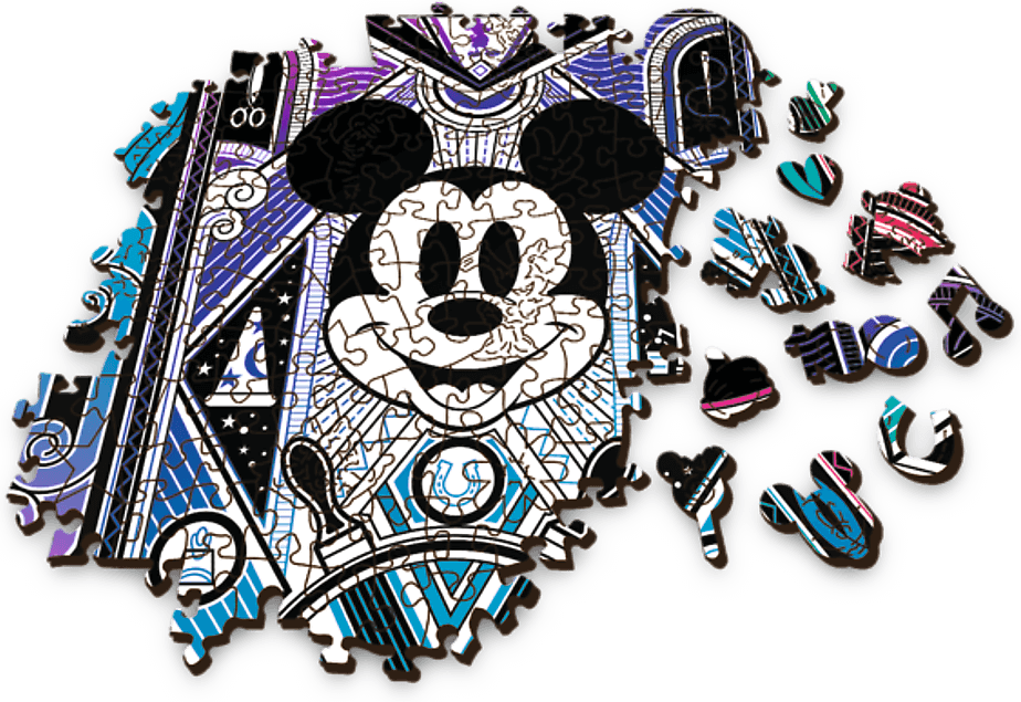 TREFL Wood Craft Origin puzzle Mickey Mouse a Minnie 501 dílků
