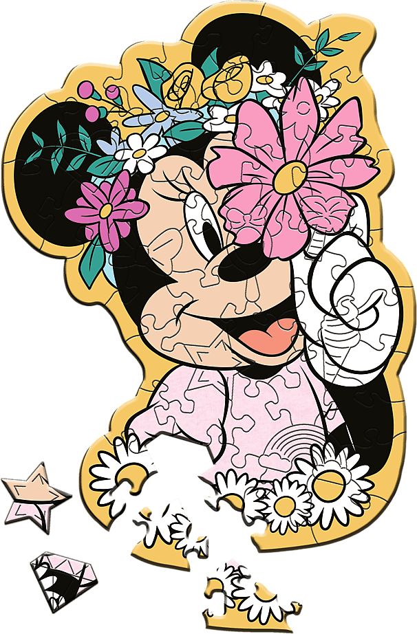 TREFL Wood Craft Junior puzzle Ve světě Minnie Mouse 50 dílků
