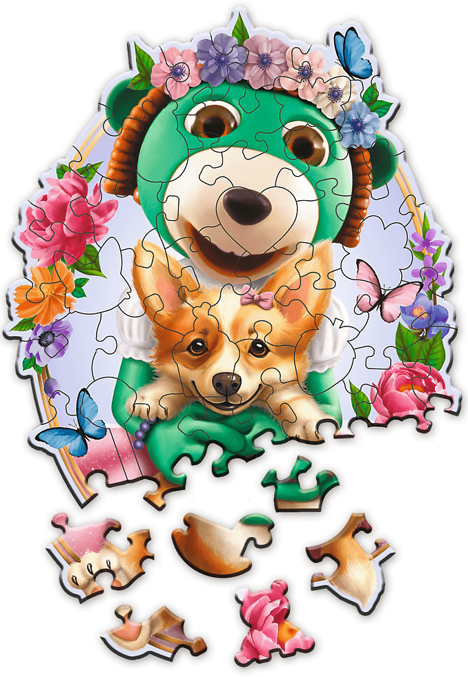 Wood Craft Junior puzzle Šťastní Treflíci 50 dílků