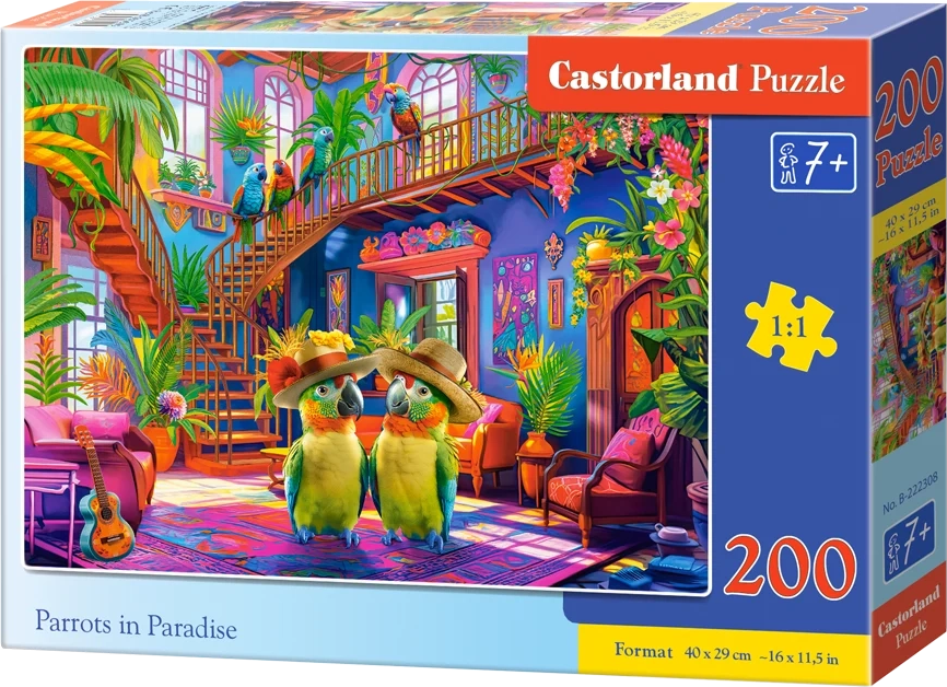 CASTORLAND Puzzle Papoušci v ráji 200 dílků