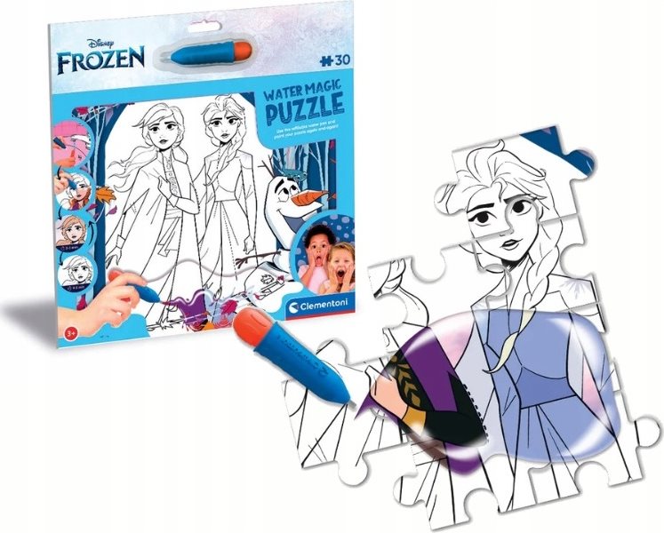 CLEMENTONI Puzzle s malováním vodou Water Magic: Ledové království 2, 30 dílků
