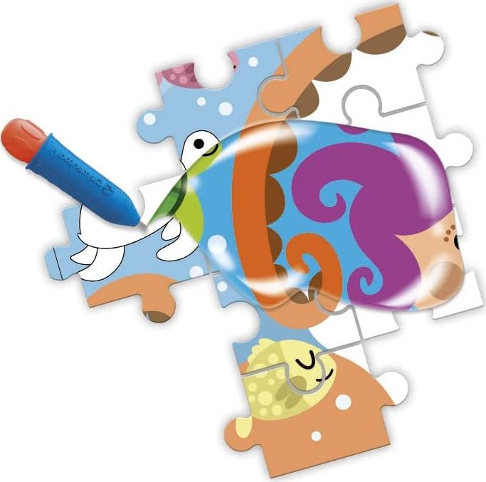 CLEMENTONI Puzzle s malováním vodou Water Magic: Hlubiny moře 30 dílků