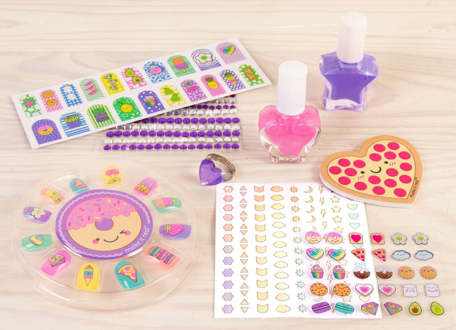 MAKE IT REAL Laky na nehty - sada se zdobením