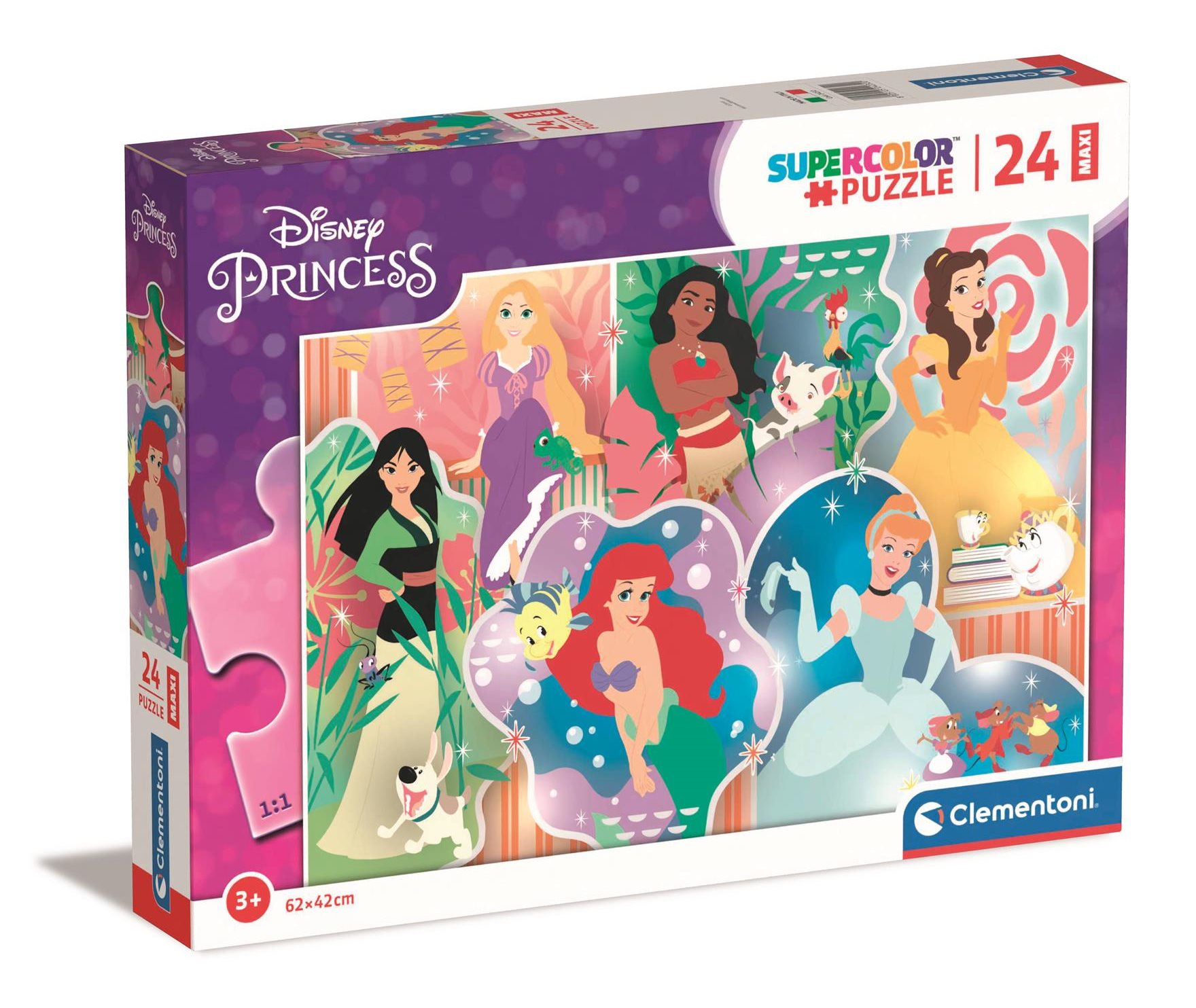 CLEMENTONI Puzzle Disney princezny MAXI 24 dílků