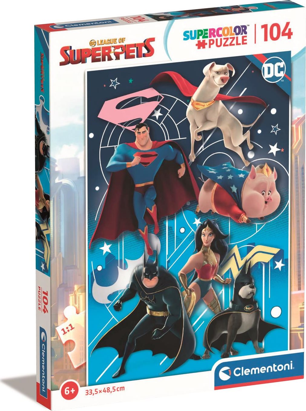 CLEMENTONI Puzzle DC Liga supermazlíčků 104 dílků