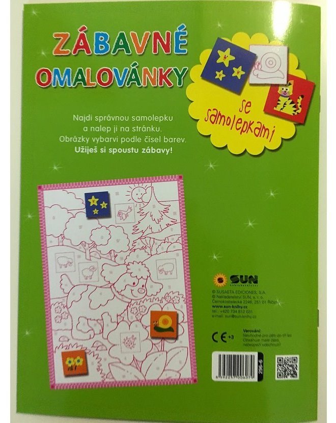 Nakladatelství SUN Zábavné omalovánky podle čísel (zelené)