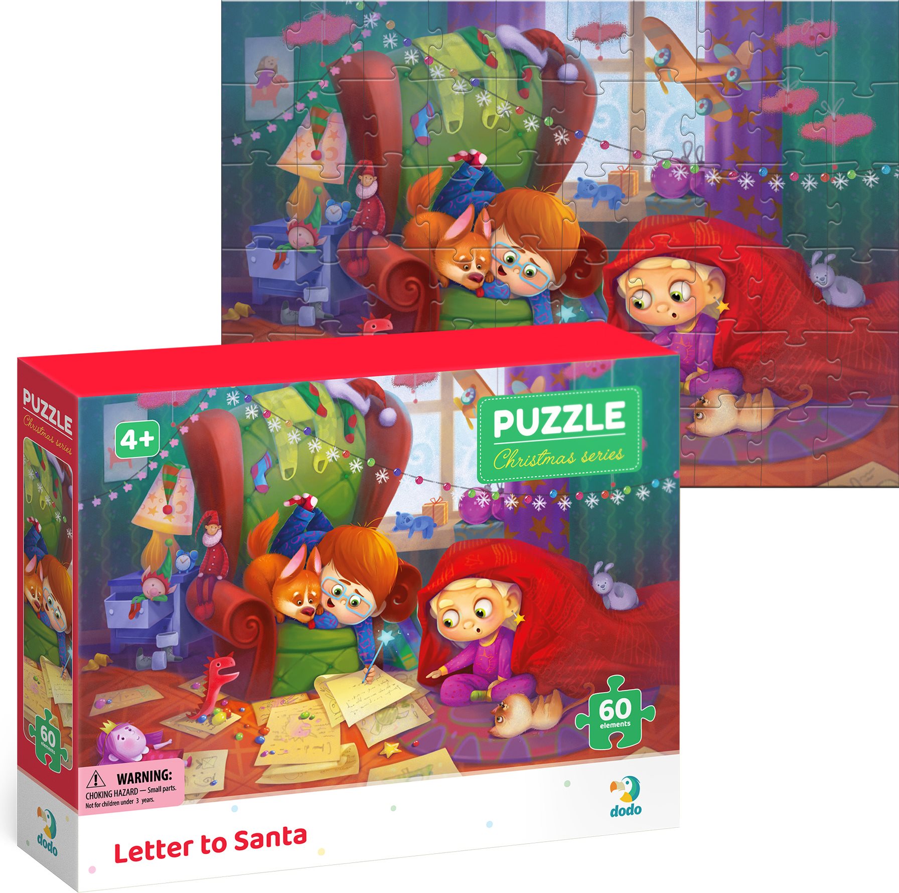 DODO Puzzle Dopis Ježíškovi 60 dílků