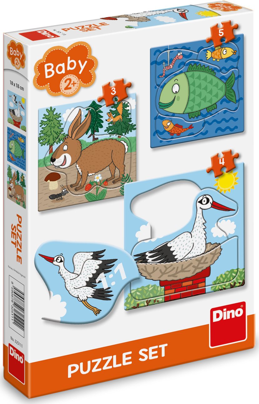 DINO Baby puzzle Zvířátka: Kde žijí? 3v1 (3,4,5 dílků)