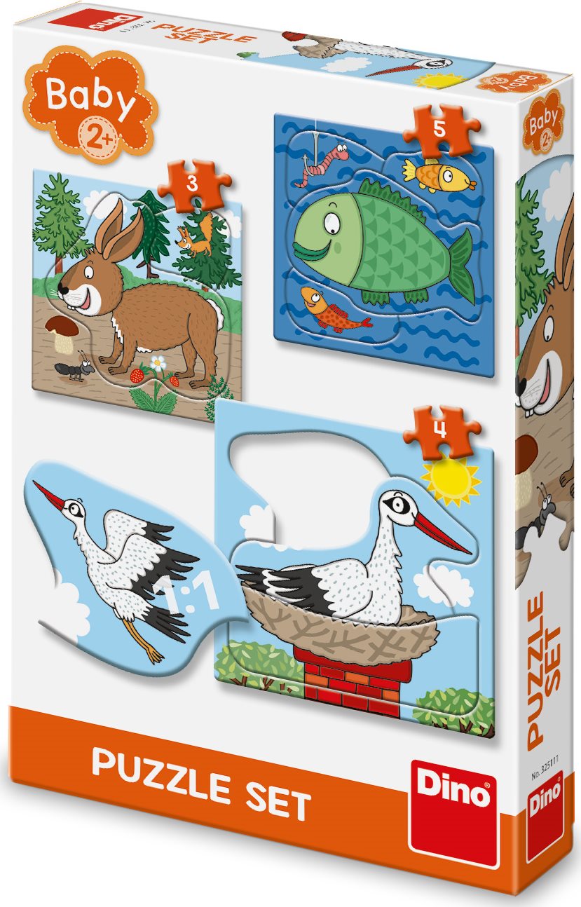 DINO Baby puzzle Zvířátka: Kde žijí? 3v1 (3,4,5 dílků)