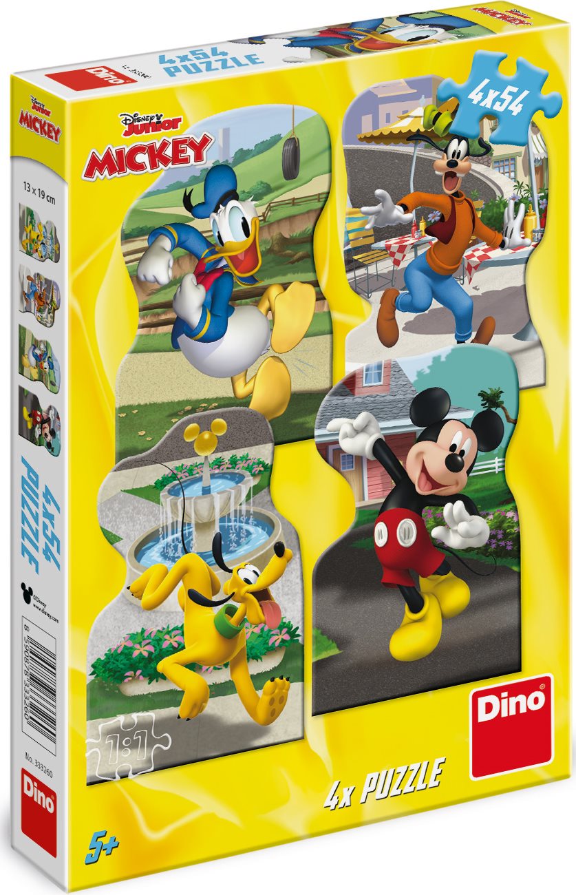 DINO Puzzle Mickey a přátelé ve městě 4x54 dílků