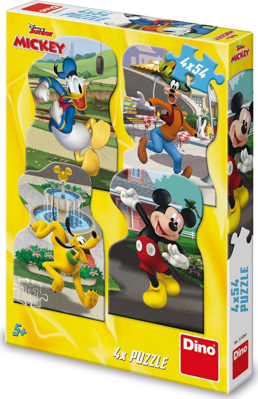 DINO Puzzle Mickey a přátelé ve městě 4x54 dílků