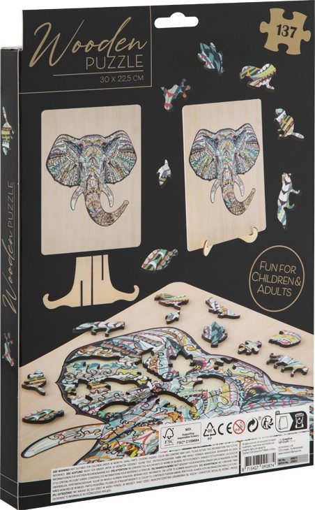 GRAFIX Obrysové puzzle Slon 137 dílků