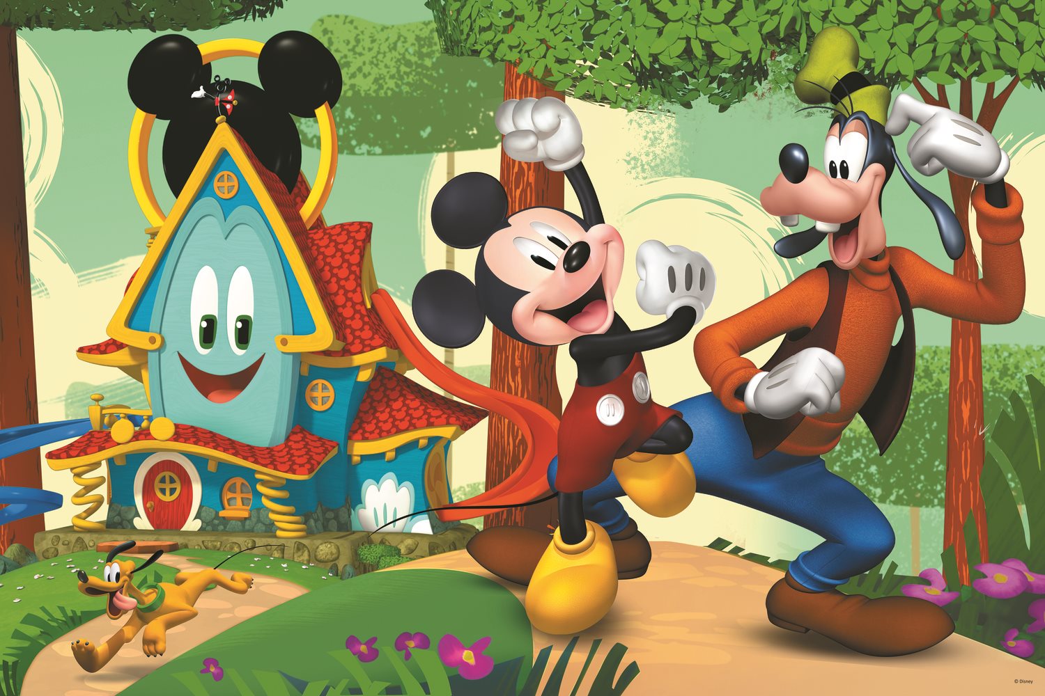 TREFL Oboustranné puzzle Mickeyho klubík SUPER MAXI 24 dílků