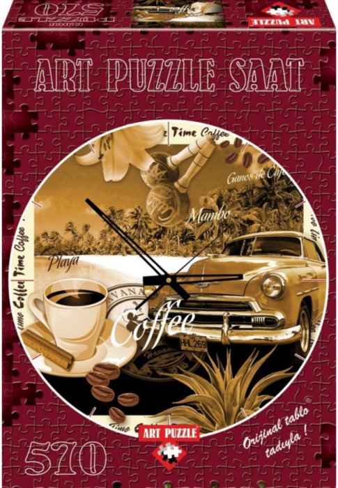 ART PUZZLE Puzzle hodiny Šálek kávy 570 dílků