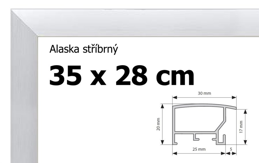 BFHM Alaska hliníkový rám 35x28cm - stříbrný