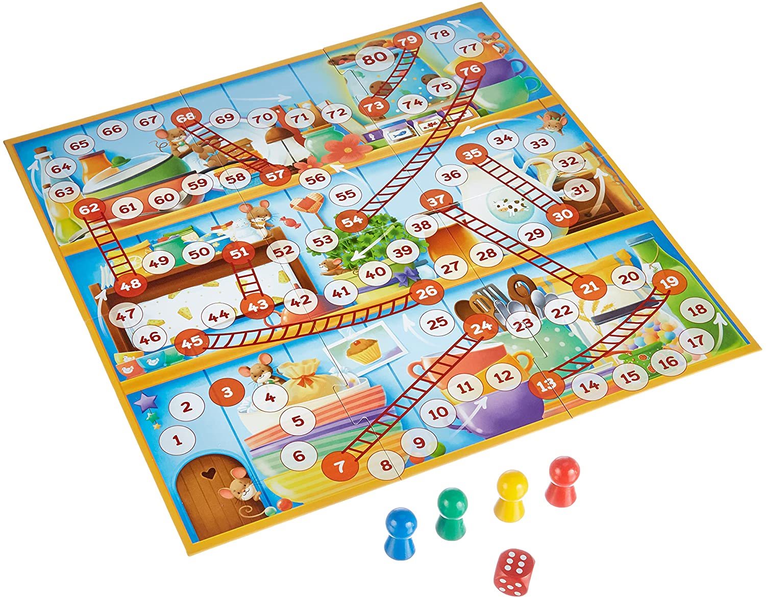 SCHMIDT Dětská hra Myšky a žebříky v plechové krabičce