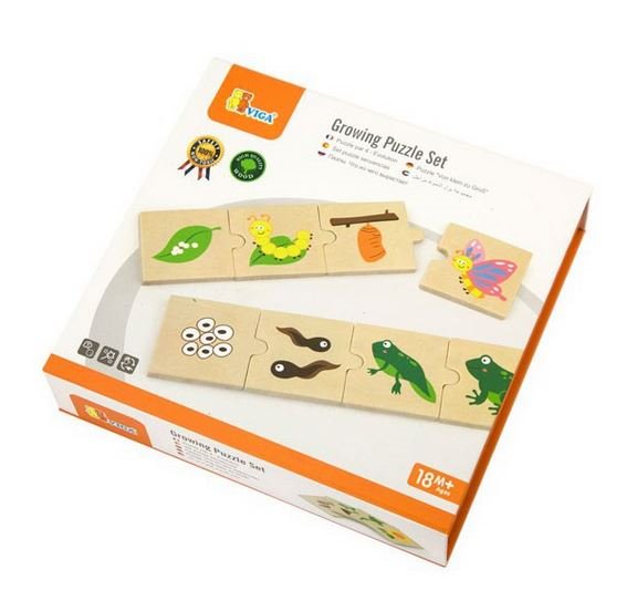 VIGA Dřevěné puzzle Souvislosti 8x3 dílky