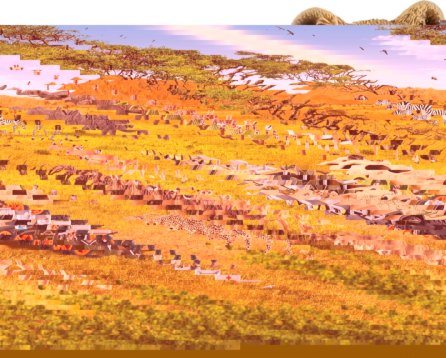 SCHMIDT Puzzle Schleich V Savaně 60 dílků + figurka Schleich