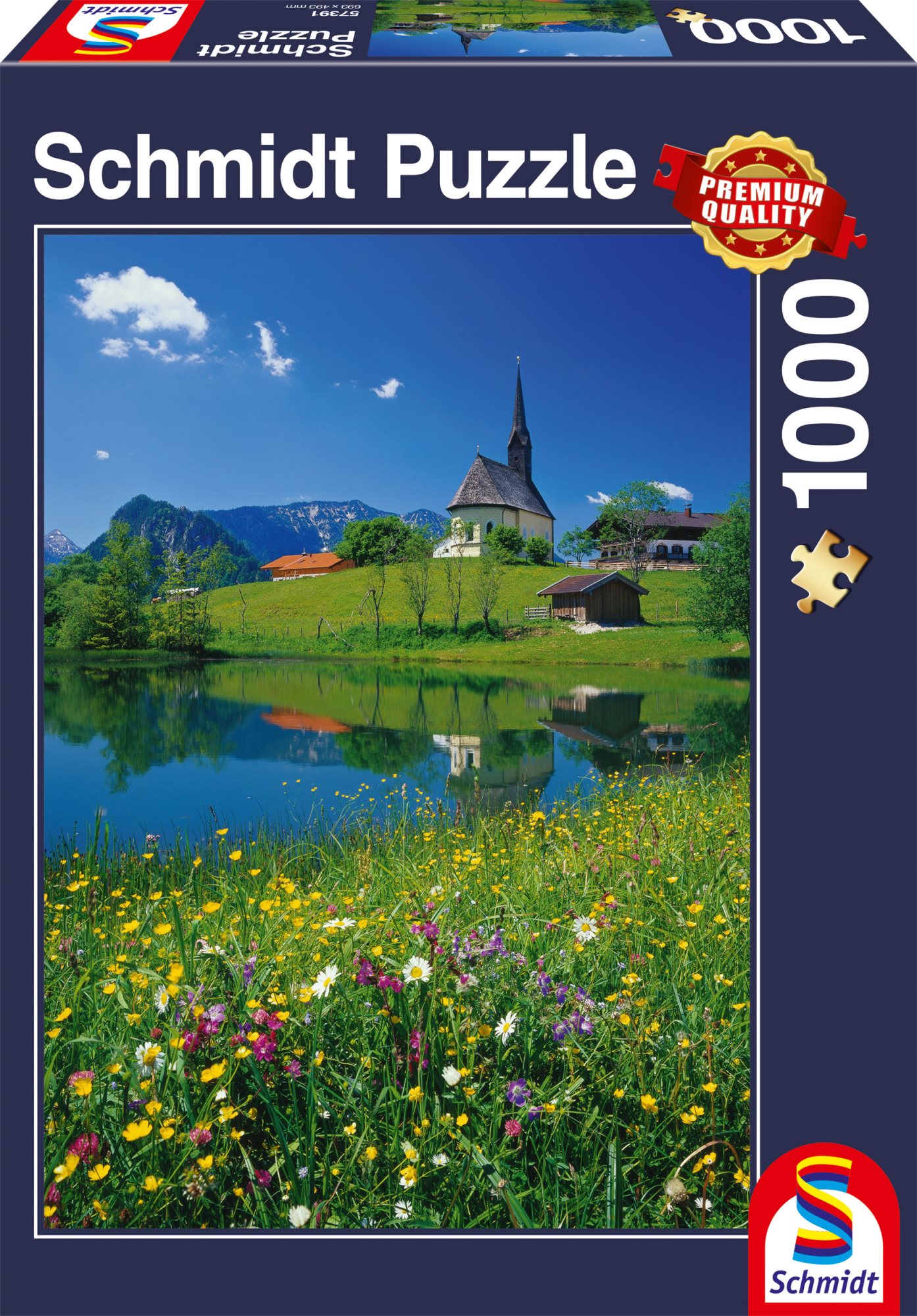 SCHMIDT Puzzle Inzell, Einsiedlhof a kostel sv. Mikuláše 1000 dílků