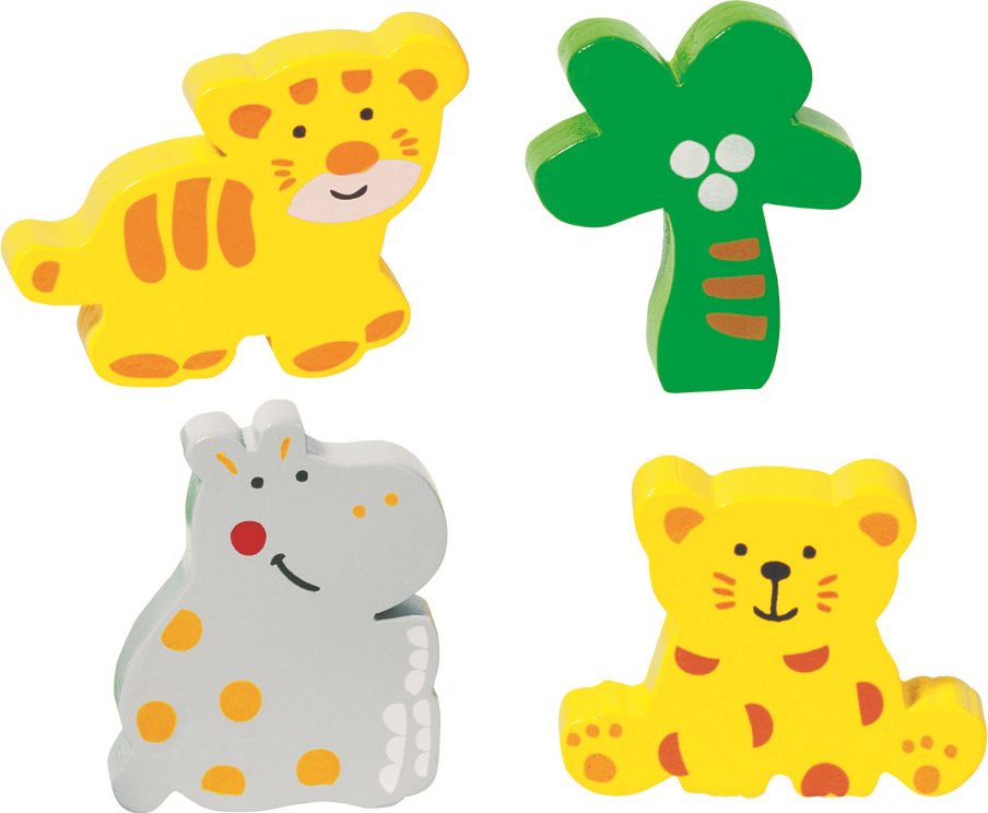 GOKI Dřevěná vkládačka Divoká zvířáta