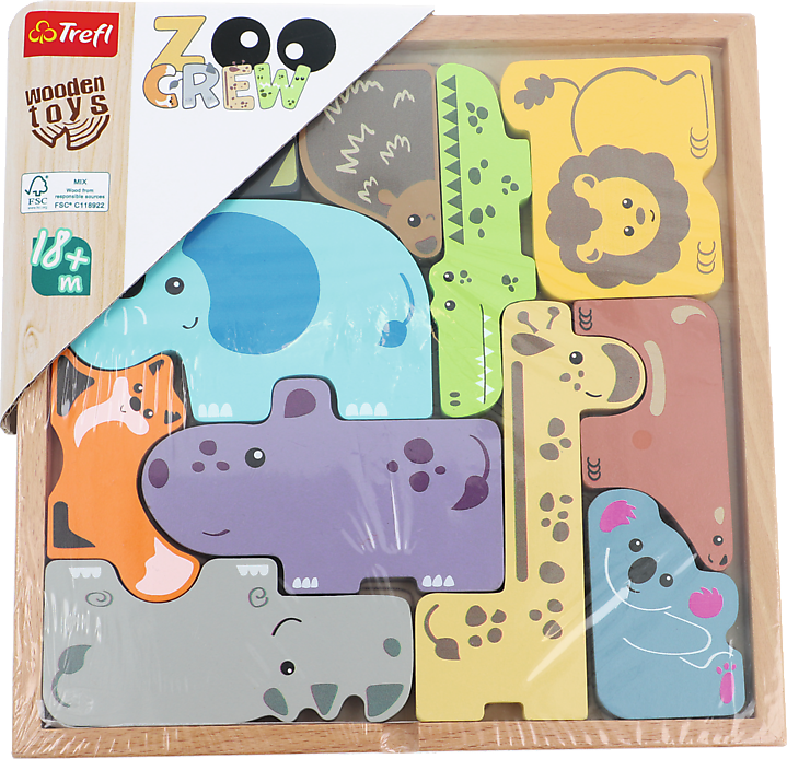 TREFL Dřevěná skládačka - hlavolam ZOO Crew