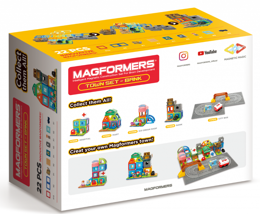 MAGFORMERS Městečko Banka 22 dílků