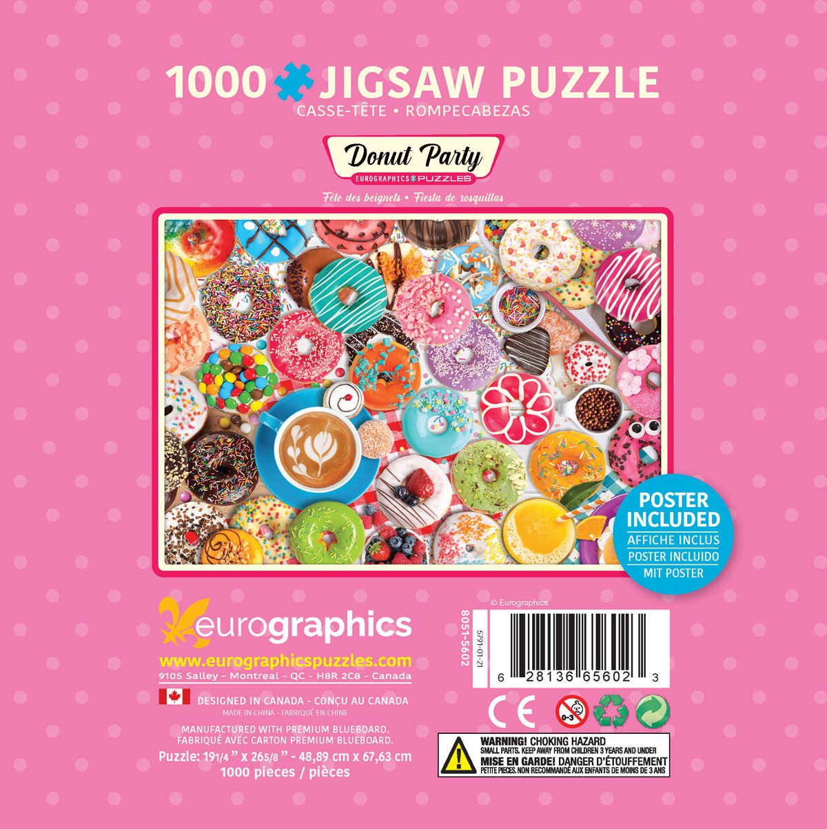 EUROGRAPHICS Puzzle v plechové krabičce Koblihová oslava 1000 dílků