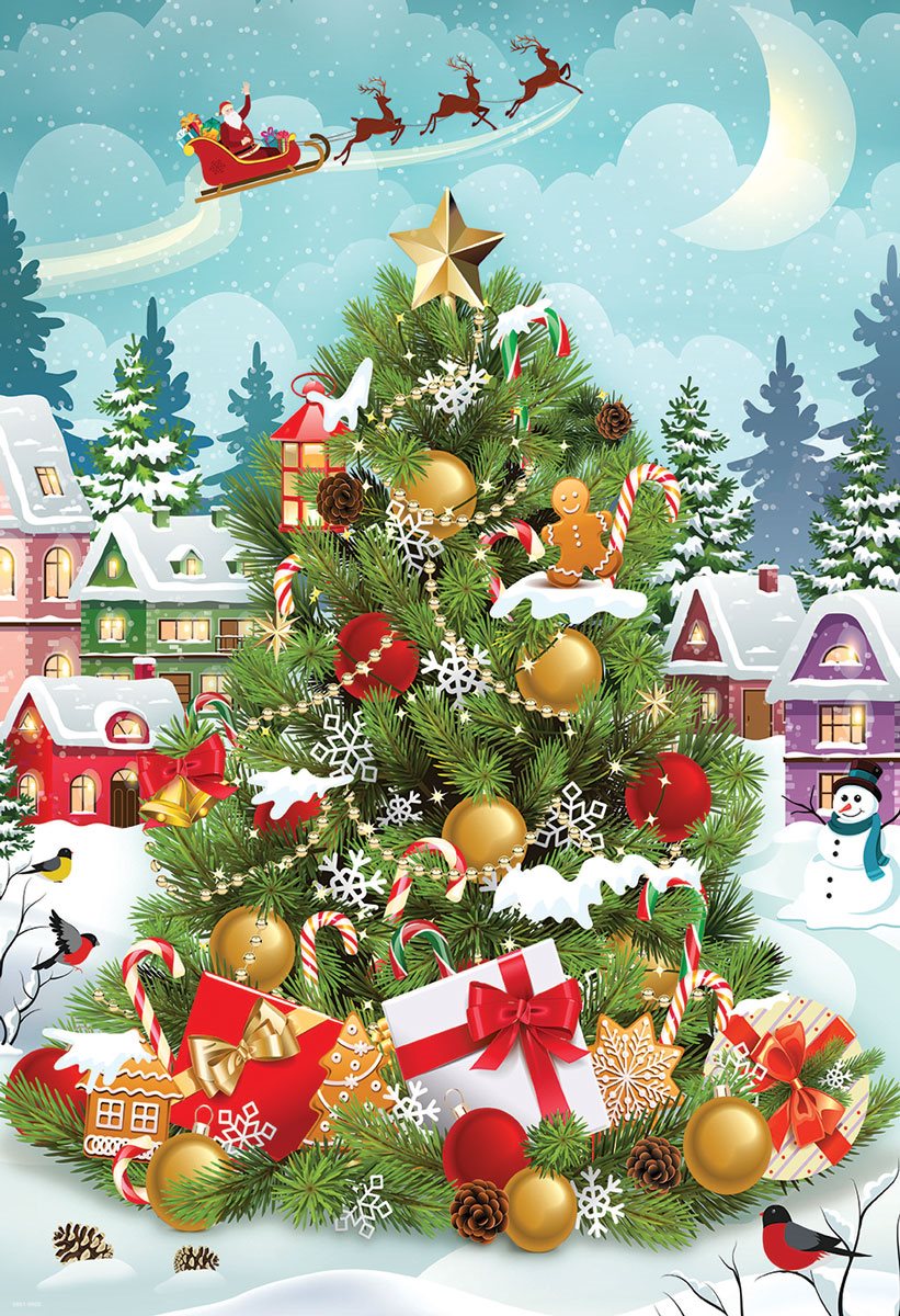 EUROGRAPHICS Puzzle v plechové krabičce Vánoční stromeček 550 dílků