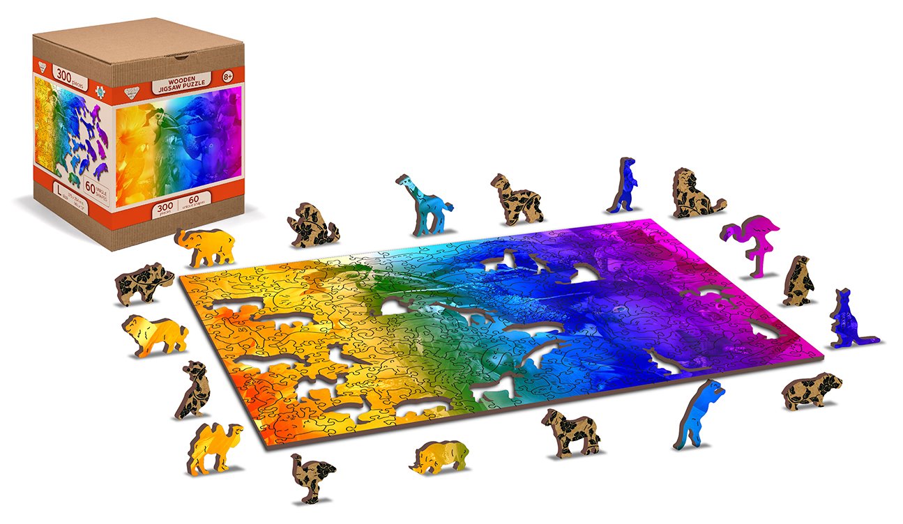 WOODEN CITY Dřevěné puzzle Ptačí ráj 2v1, 75 dílků EKO
