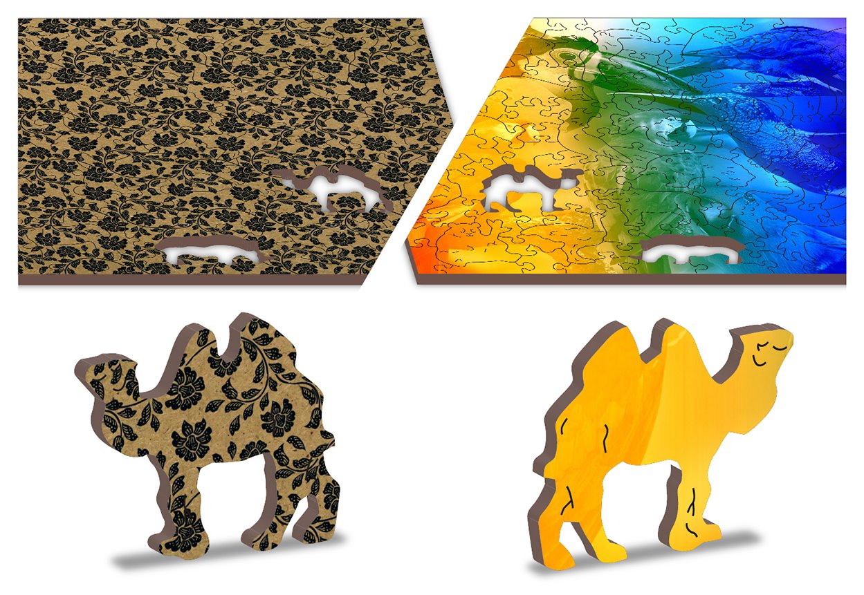 WOODEN CITY Dřevěné puzzle Ptačí ráj 2v1, 75 dílků EKO