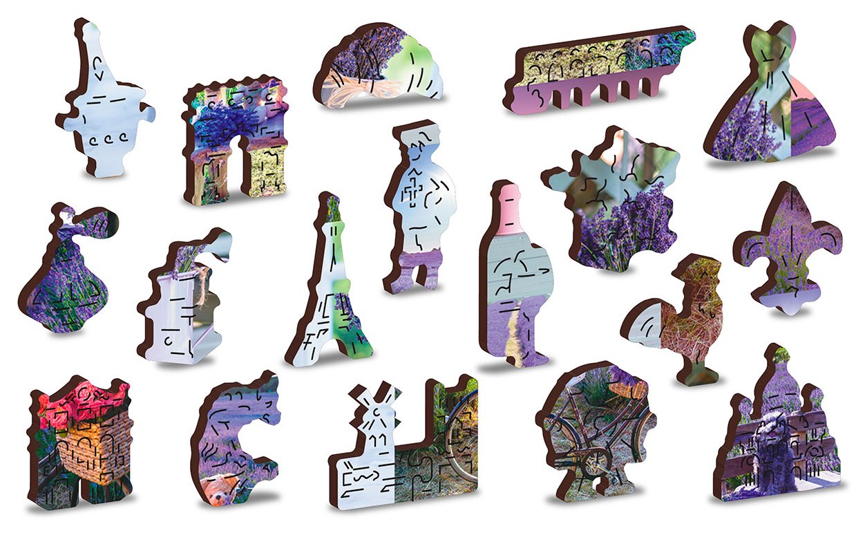 WOODEN CITY Dřevěné puzzle Levandulová Francie 2v1, 150 dílků EKO