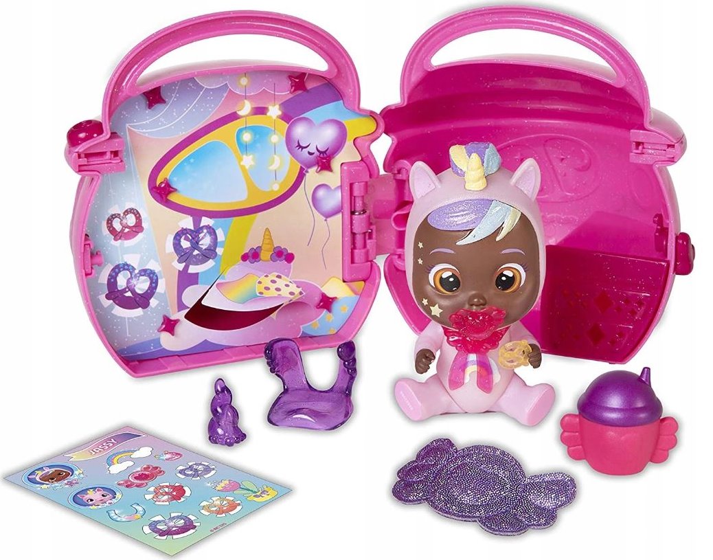 TM TOYS Cry Babies Magic Tears Fantasy Paci domeček - tmavě růžový