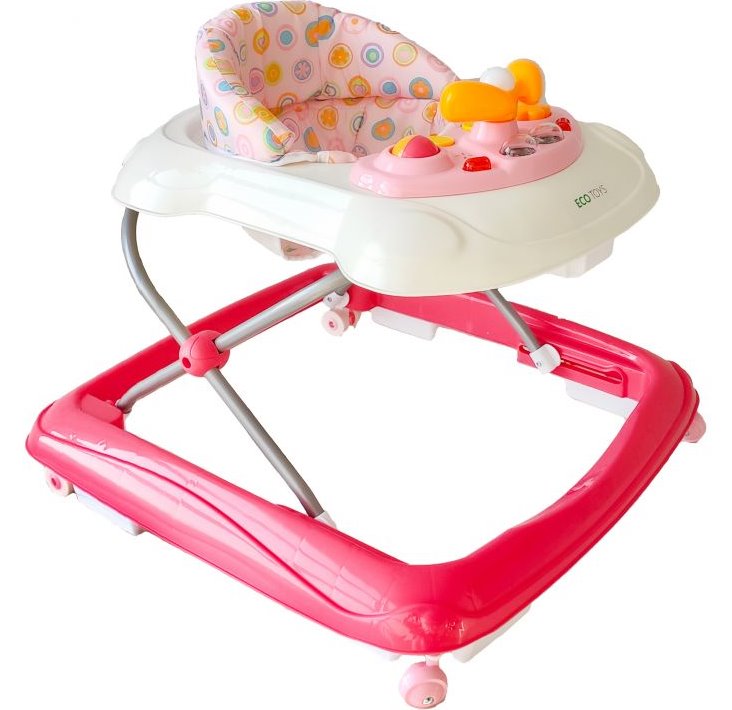 ECOTOYS Chodítko interaktivní růžové