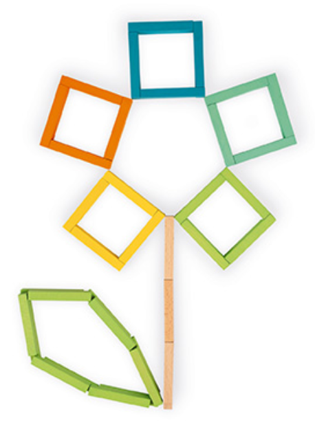 JANOD Dřevěná stavebnice s předlohami 60ks