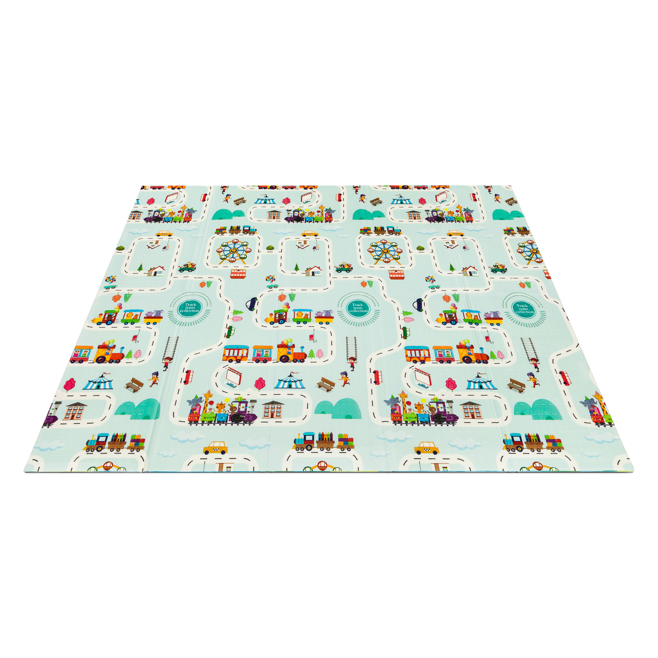 LIONELO Oboustranná podložka na hraní Robby Multicolor Safari + Život ve městě