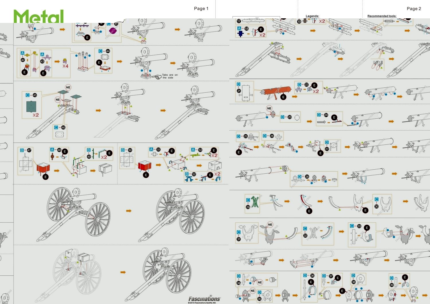 METAL EARTH 3D puzzle Wild West: Dělo