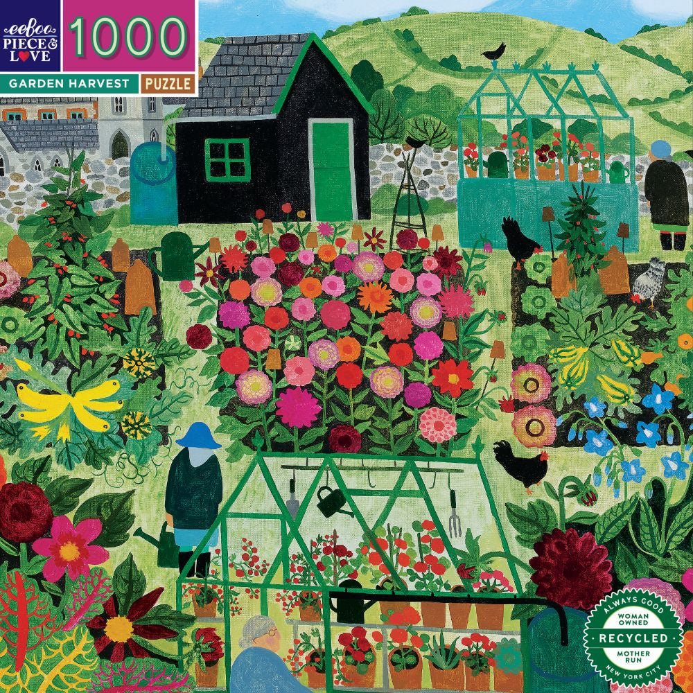 EEBOO Čtvercové puzzle Květinový kalendář 1000 dílků