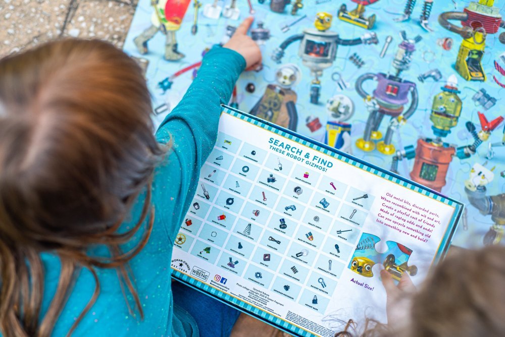 EEBOO Puzzle Roboti a součástky 100 dílků