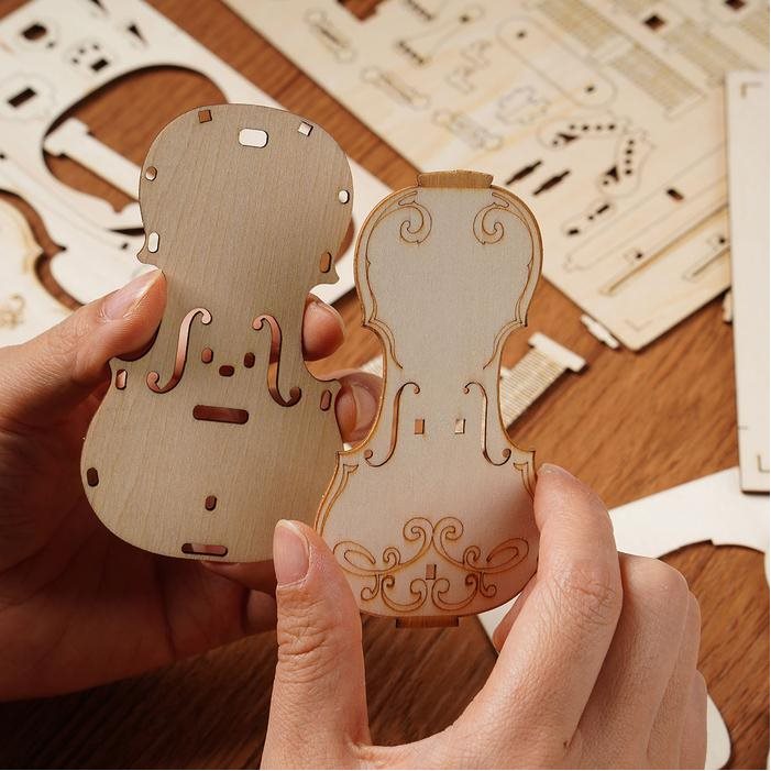ROBOTIME Rolife 3D dřevěné puzzle Violoncello 58 dílků