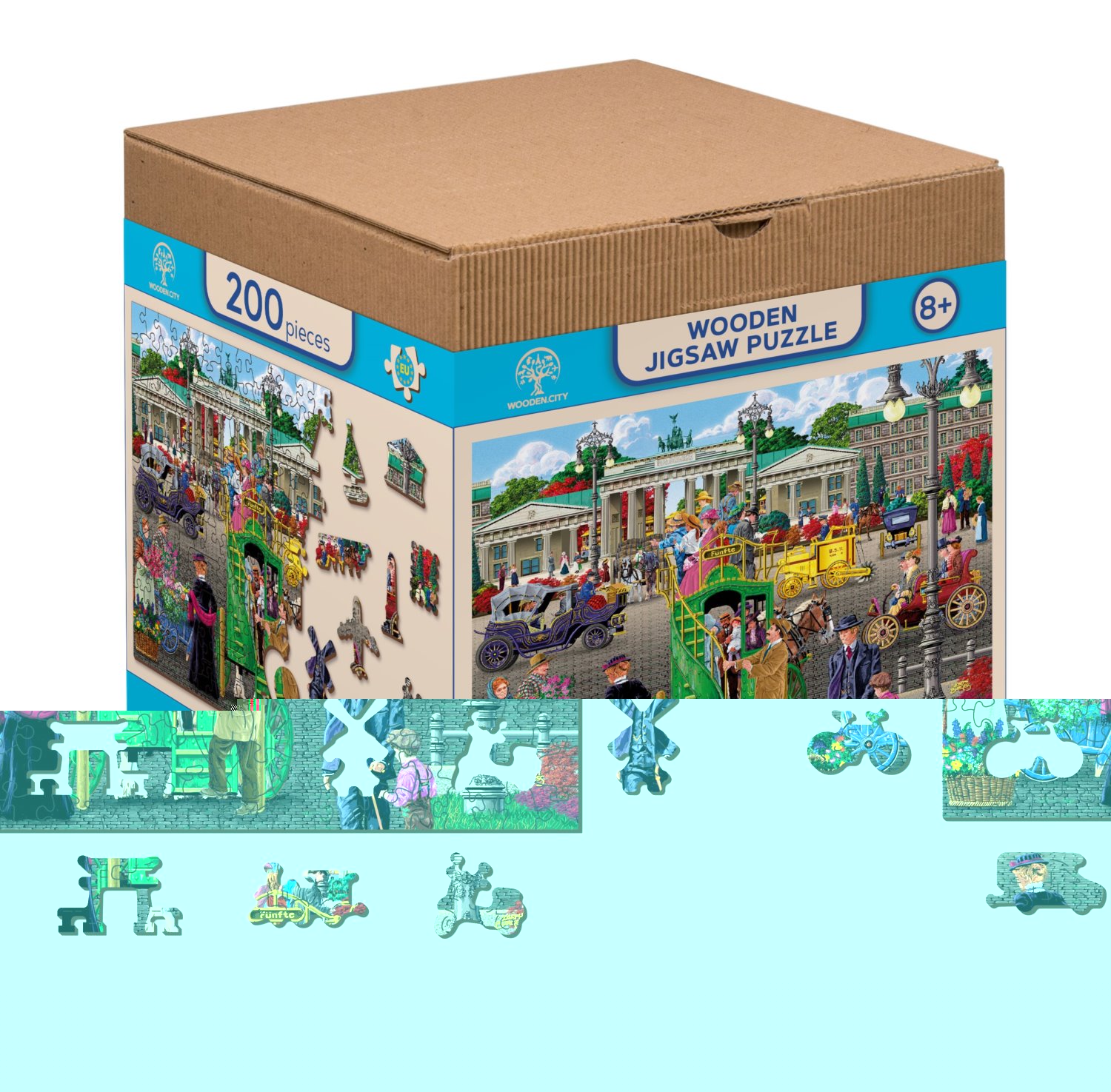 WOODEN CITY Dřevěné puzzle Pařížské náměstí v Berlíně 2v1, 200 dílků EKO