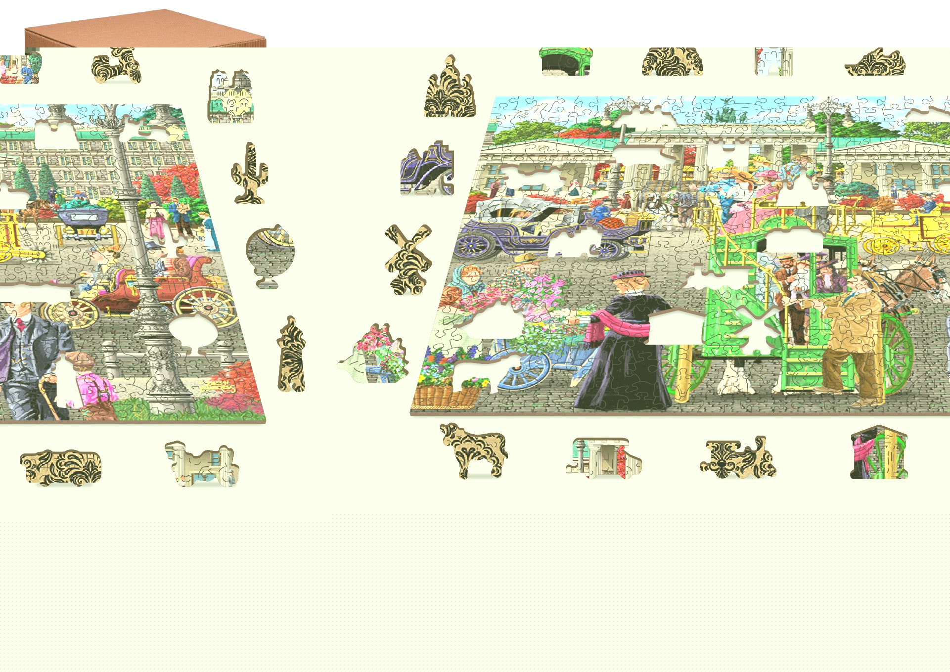 WOODEN CITY Dřevěné puzzle Pařížské náměstí v Berlíně 2v1, 505 dílků EKO