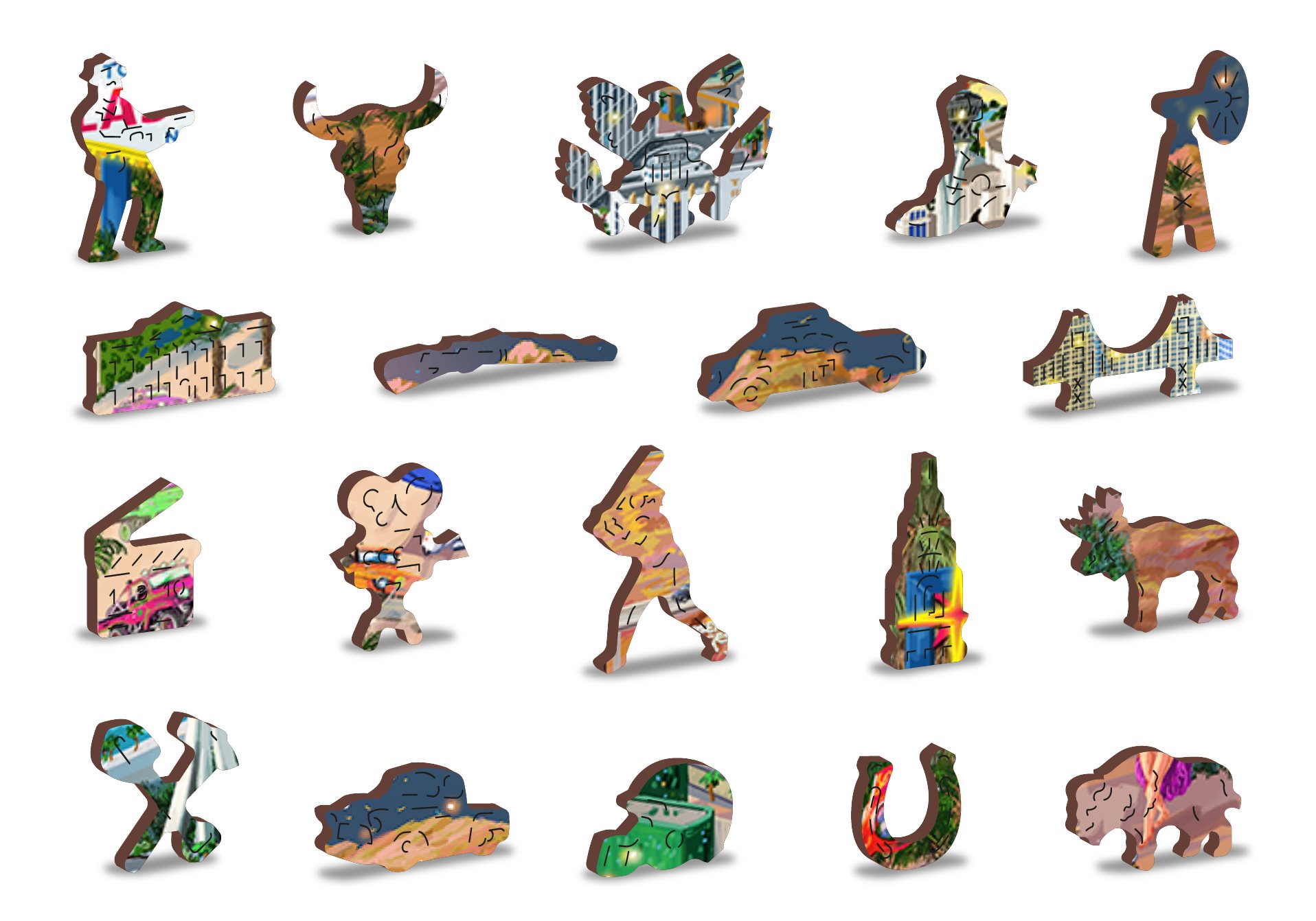 WOODEN CITY Dřevěné puzzle Vítejte v Las Vegas 2v1, 505 dílků EKO