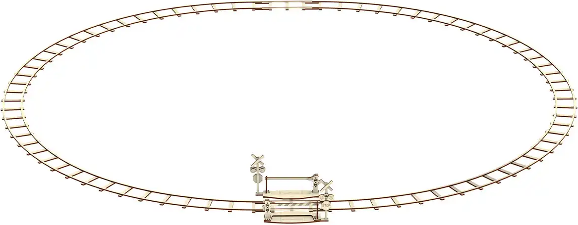 WOODEN CITY 3D puzzle Kruhové koleje s přejezdem 159 dílů