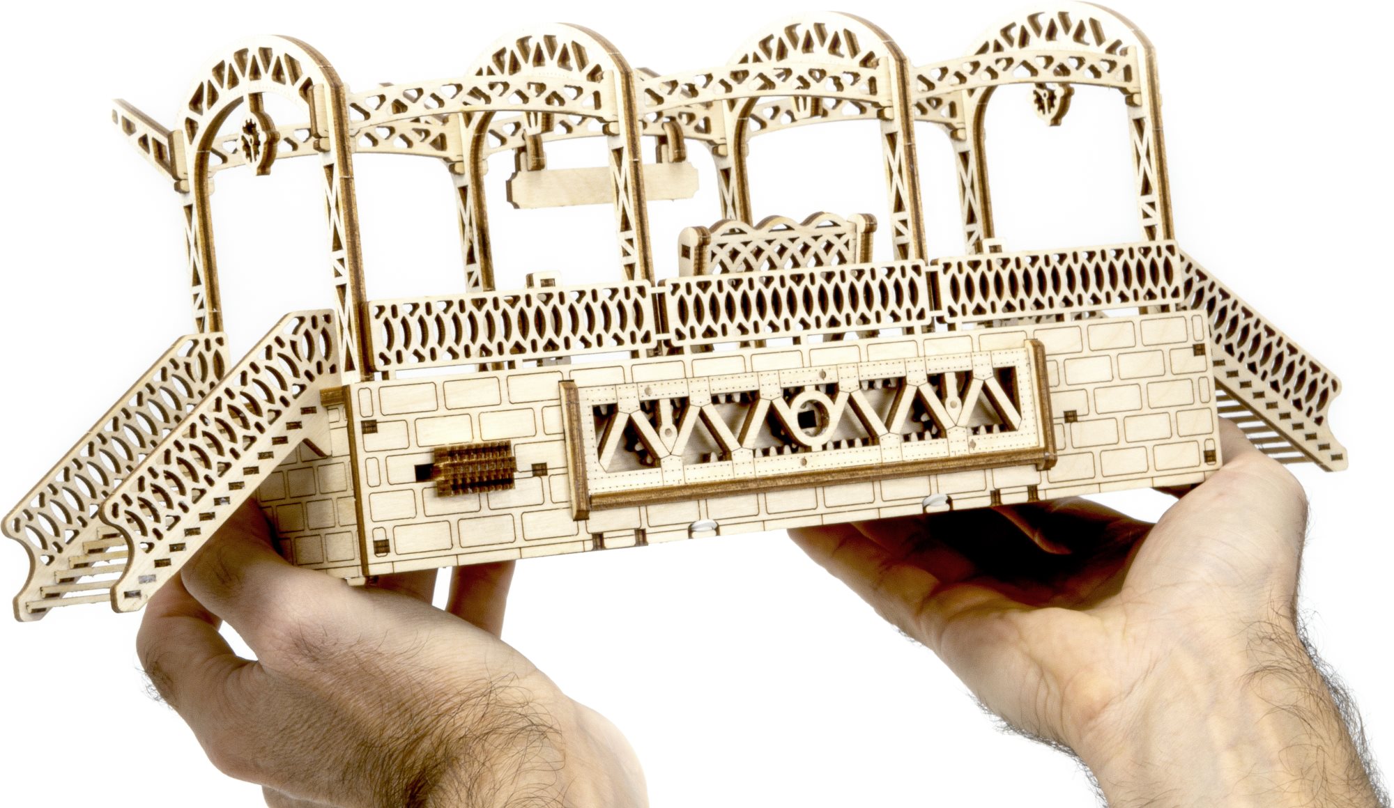 WOODEN CITY 3D puzzle Železniční stanice 175 dílů