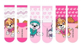 3 PACK DÍVČÍ PONOŽKY PAW PATROL > varianta Mix-balení 3 kusy > 23-26