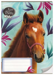ŠKOLNÍ SEŠIT A5 KONĚ NICE AND PRETTY KIDS čtverečkovaný 