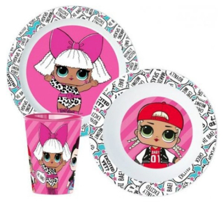 DĚTSKÝ JÍDELNÍ 3-DÍLNÝ SET MIKRO LOL SURPRISE 