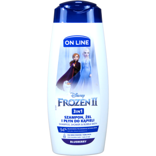ON LINE KIDS 3V1 ŠAMPON, PĚNA A SPRCHOVÝ GEL DISNEY FROZEN II 400 ML