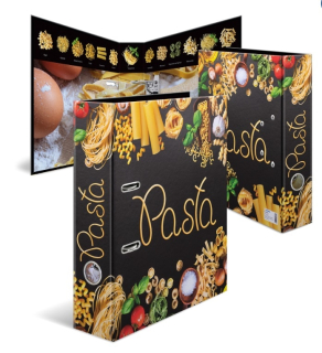 DESIGNOVÝ PÁKOVÝ POŘADAČ A4 7CM KARTON MOTIV - TĚSTOVINY(PASTA)